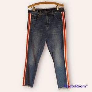 GAP True Skinny Jeans with Red and White Stripes